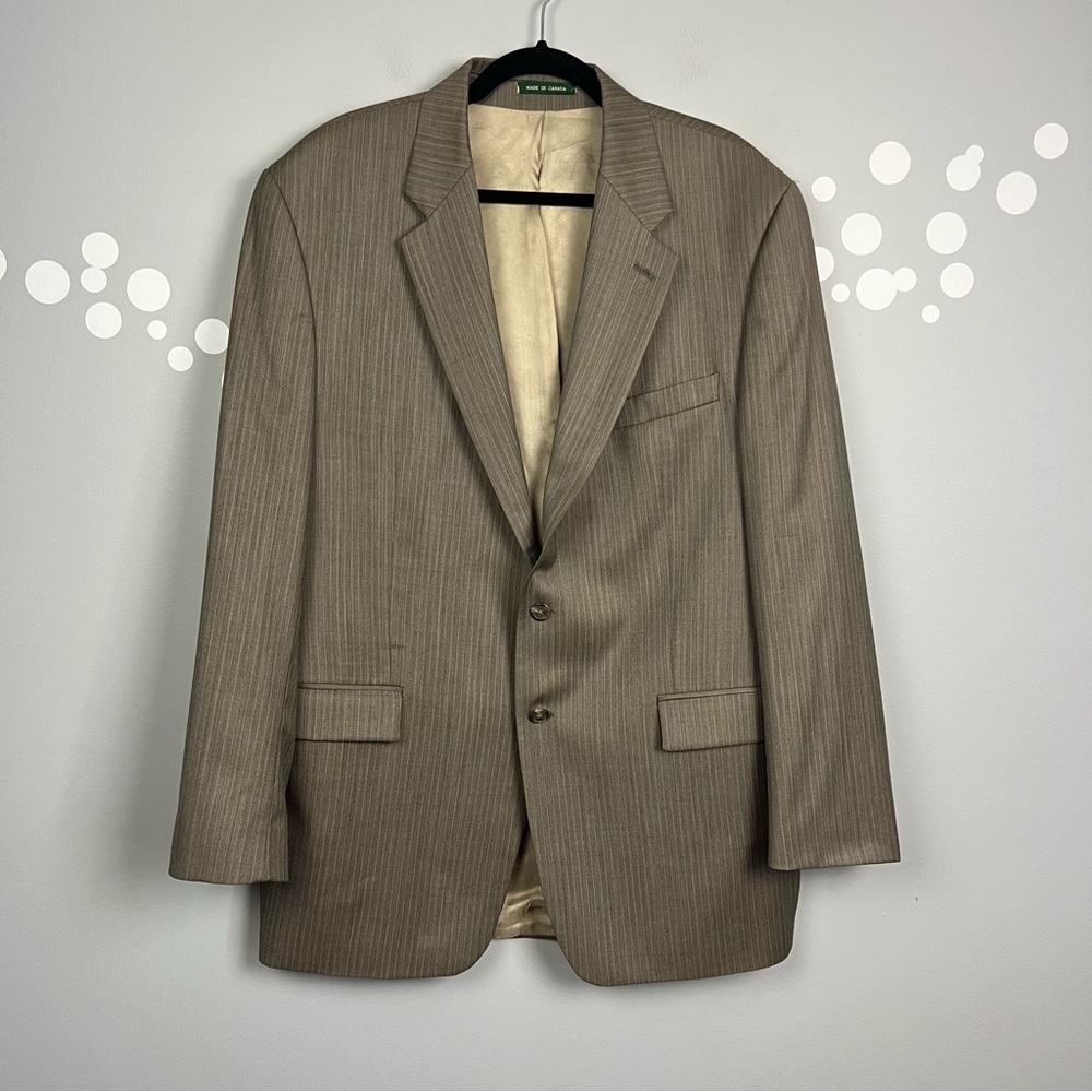 Lauren Ralph Lauren Wool Blazer 46L Tailored Style Herringone